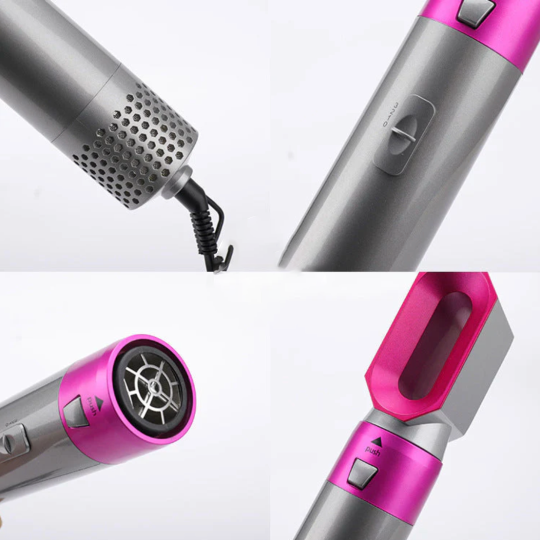 HairVibely – Bürste 5 in 1 (Trocken, Glatt, Lockig und Modelliert)