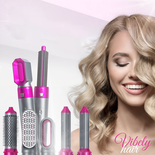 HairVibely – Bürste 5 in 1 (Trocken, Glatt, Lockig und Modelliert)