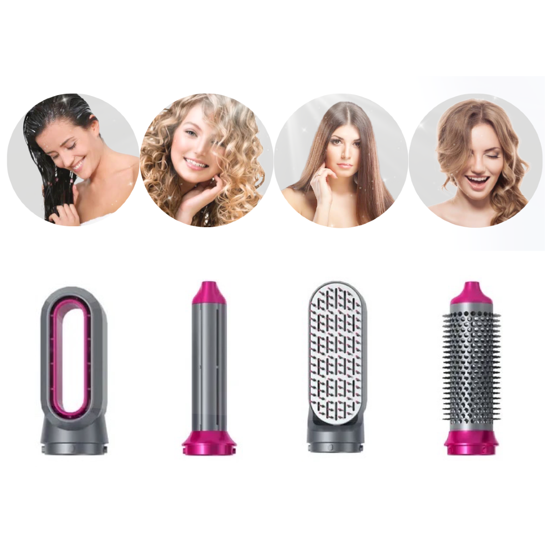 HairVibely – Bürste 5 in 1 (Trocken, Glatt, Lockig und Modelliert)