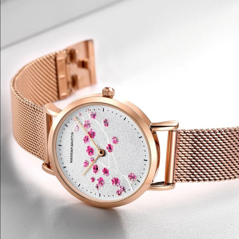Hannah Martin Damen-Armbanduhr aus Schweizer Goldstahl