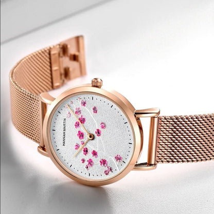 Hannah Martin Damen-Armbanduhr aus Schweizer Goldstahl