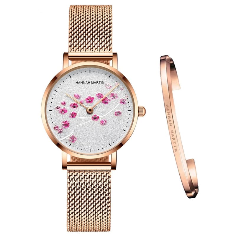 Hannah Martin Damen-Armbanduhr aus Schweizer Goldstahl