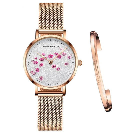 Hannah Martin Damen-Armbanduhr aus Schweizer Goldstahl