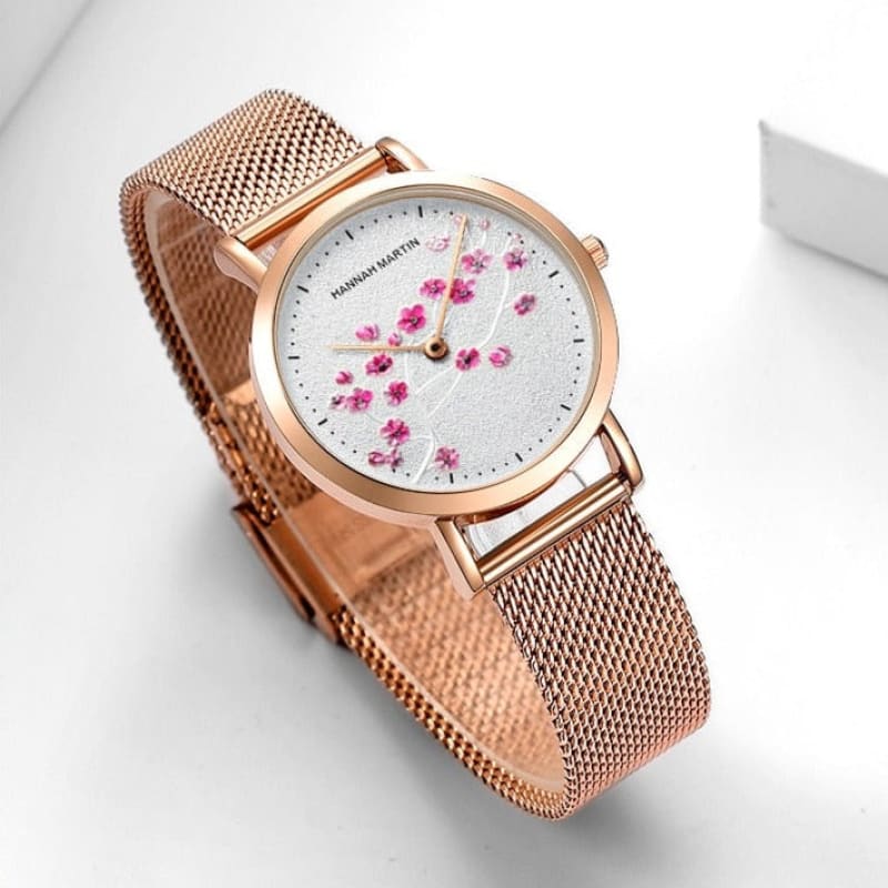 Hannah Martin Damen-Armbanduhr aus Schweizer Goldstahl