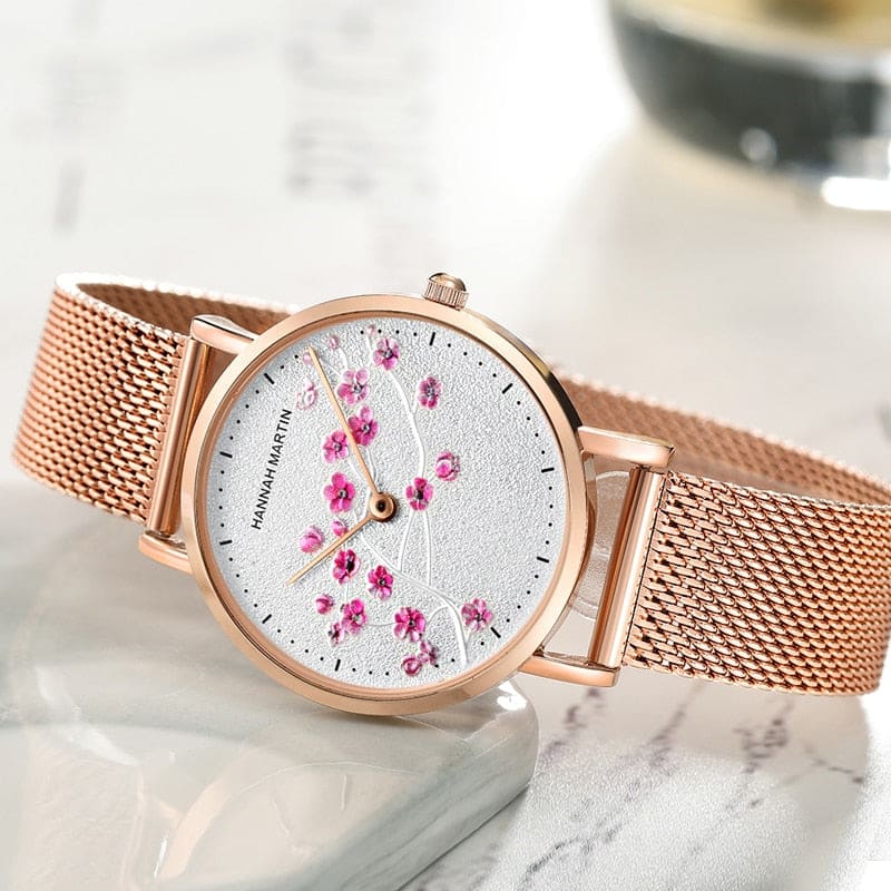 Hannah Martin Damen-Armbanduhr aus Schweizer Goldstahl
