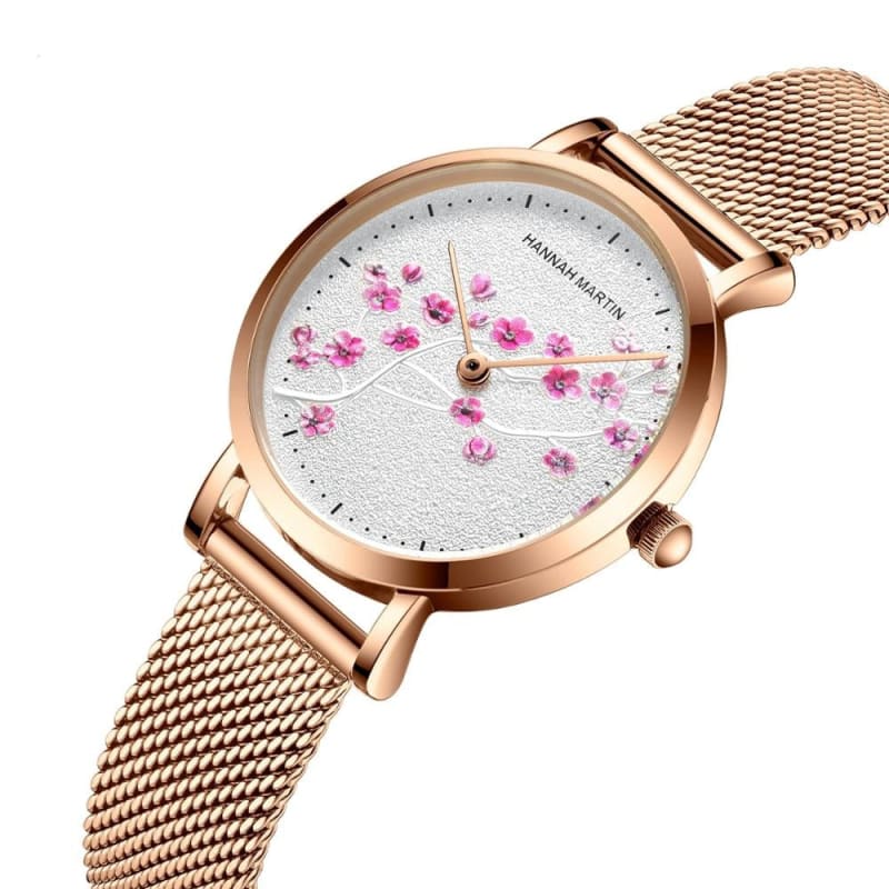 Hannah Martin Damen-Armbanduhr aus Schweizer Goldstahl