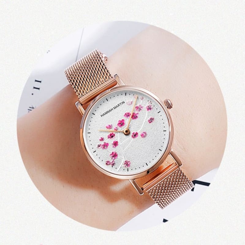 Hannah Martin Damen-Armbanduhr aus Schweizer Goldstahl