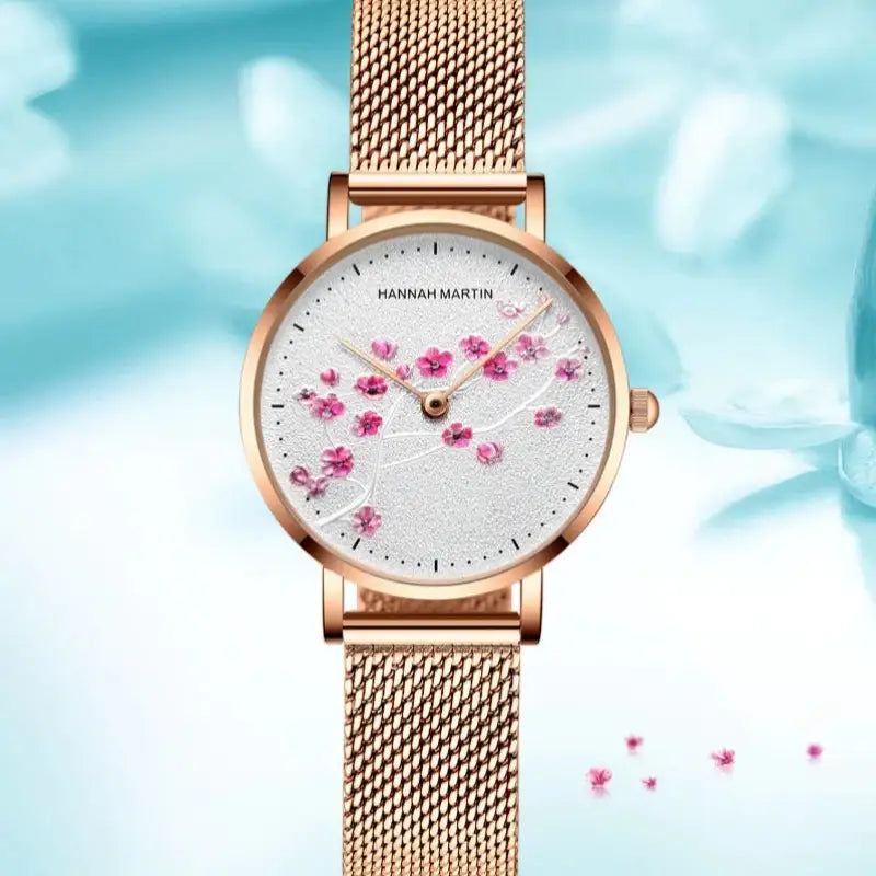 Hannah Martin Damen-Armbanduhr aus Schweizer Goldstahl